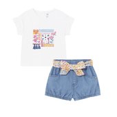 Mayoral Baby Girl Denim Short Set